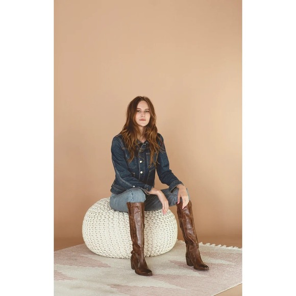 ROAN Shoes - Roan Bed Stu Garner Boots Women Sz 8 Dark Brown Leather Tall Block Heel